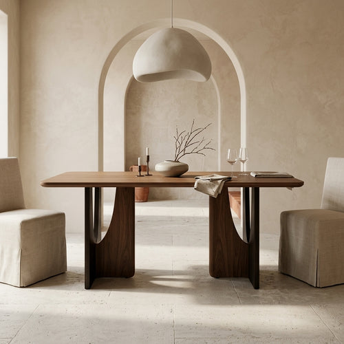 Alicante Dining Table — Sunlit Plaster Modern room render (DINING-001)