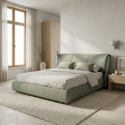 Brittany Soft Bed — Scandi Luxe room render (BED-023)