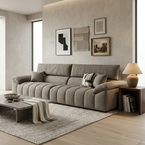 Buchanan Sofa — Textural Neutral Luxe room render (SOFA-030)